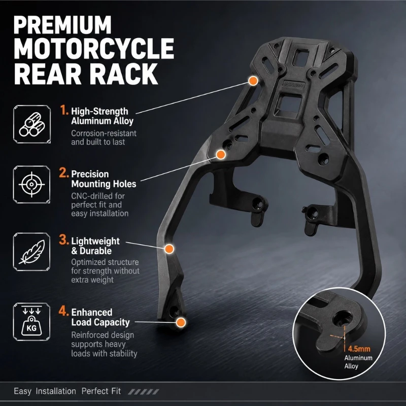 Aluminum Alloy Integrated Rear Luggage Rack Top Case Bracket For XADV750 NSS750 Motorcycle Modified Cargo Carrier Accessories