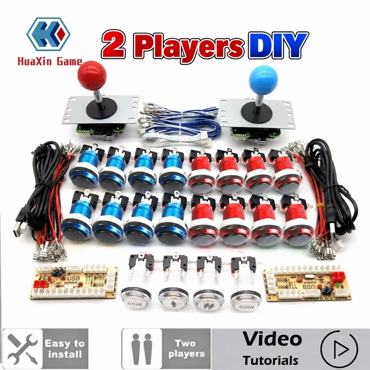 Arcade Cabinet Diy Kit 2 Player - Zestaw do samodzielnego montażu gry arcade