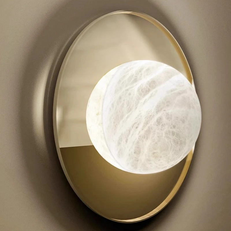Light Luxury Spanish Marble Wall Lamps Design Sense Parlor Bedroom Background Atmosphere LED Sconces Wall Decoration Corridor