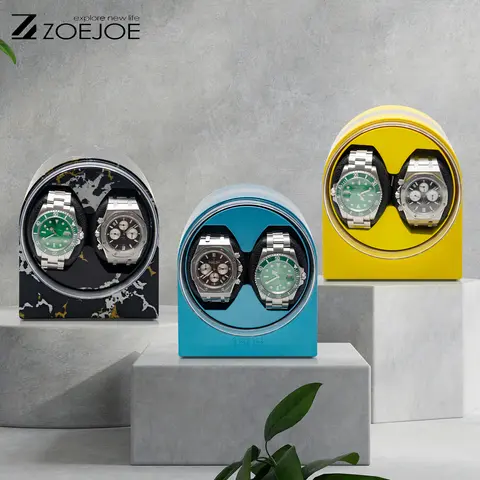 ZOEJOE 2 슬롯 시계 와인더 USB 케이블 조용한 모터 시계 보관 케이스 남녀 시계용 생일 선물 친구용