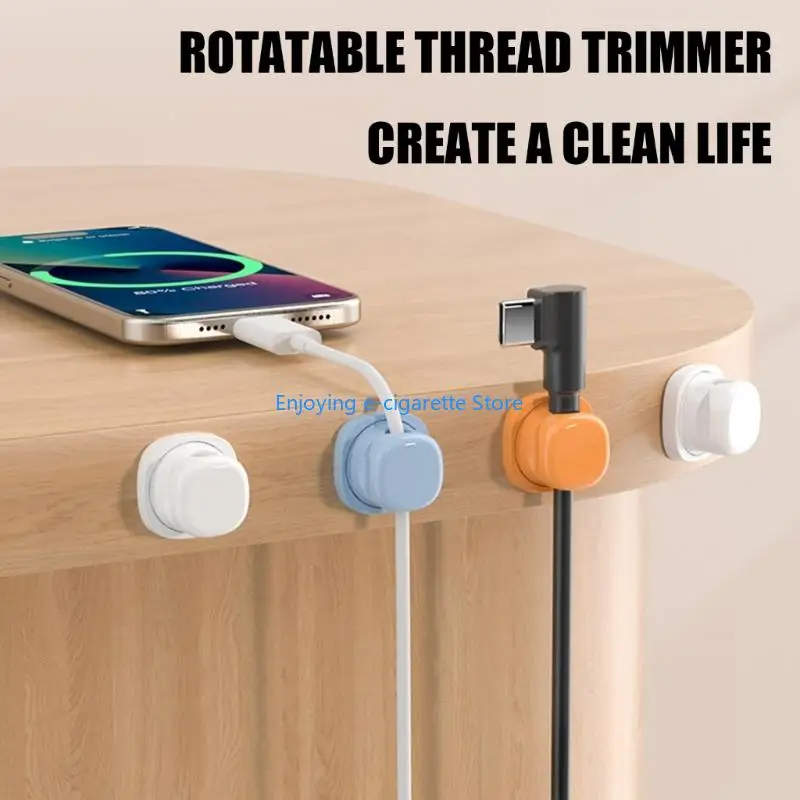 Charging Cable Organizers Cable Clip, Spring Loaded Rotating 6Piece Cord Holders for Home Desk, Office and Study Tables Y4QF