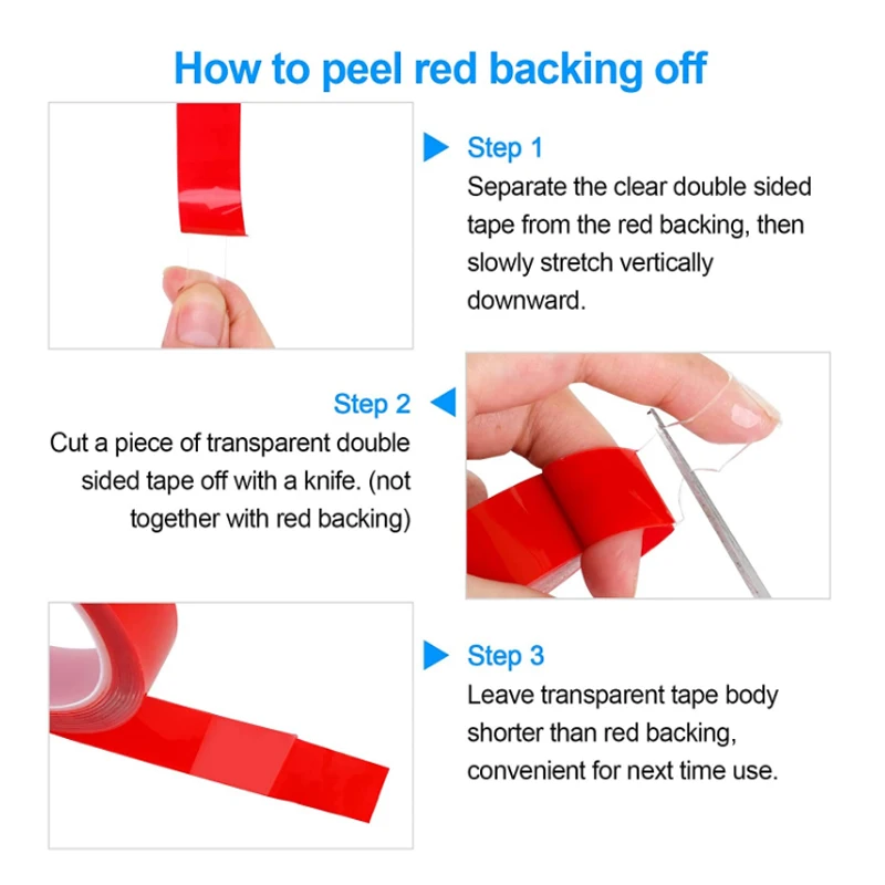 50M Double Side Adhesive Nano Traceless Transparent Acrylic Foam Adhesive Tape No Traces Sticker2/3/4/5/6/8/10mm