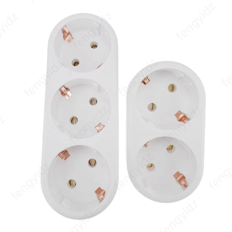 الاتحاد الأوروبي مقبس كهربائي 3 منافذ الأوروبي القياسية محول توسيع مقبس الطاقة 2Pin التوصيل تمديد محول التيار المتردد محول