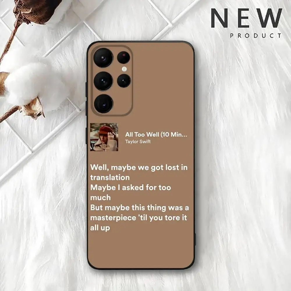 حافظة هاتف All Too Well Lyrics لهاتف Samsung S 25,24,23,22,30,21,10,9,Ultra,Plus,Lite,FE,4,5G حافظة ناعمة سوداء #4