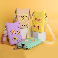 Cute Silicone Crossbody Bag DIY Large Capacity Beach Bag Waterproof Pure Color Handbag for Outdoor