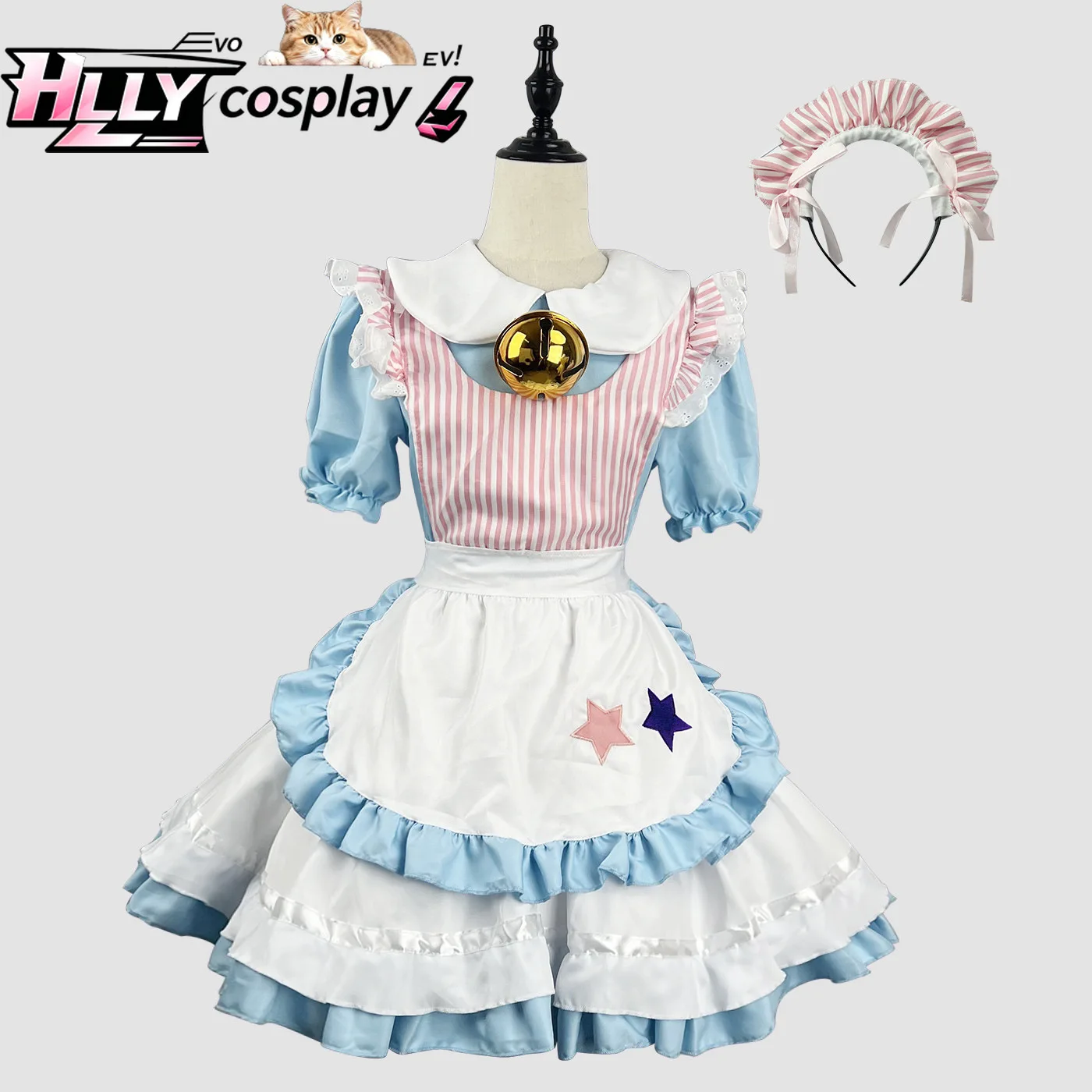 

Sexy Cat Bell Maid Costume Japanese Anime Maid Dress Kawaii Lolita Cosplay Outfit for Women Anime Maid Uniform with Bell Cosplay