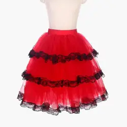 Ballet Skirt Red Spanish Skirt Tutus Half For Adult Girls Soft Tulle Belly Dance Performance Ballerina Costumes Women