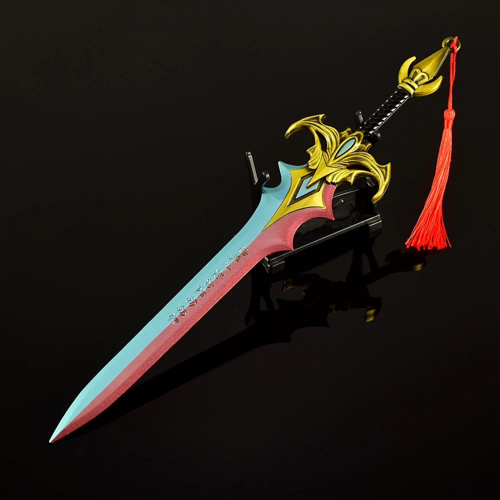 30 سنتيمتر/11.8in خلق الآلهة 12 السيوف الطرفية تشو شيان السيف سبيكة الأسلحة لعبة مجسمة حلية شاشة لسطح المكتب جمع
