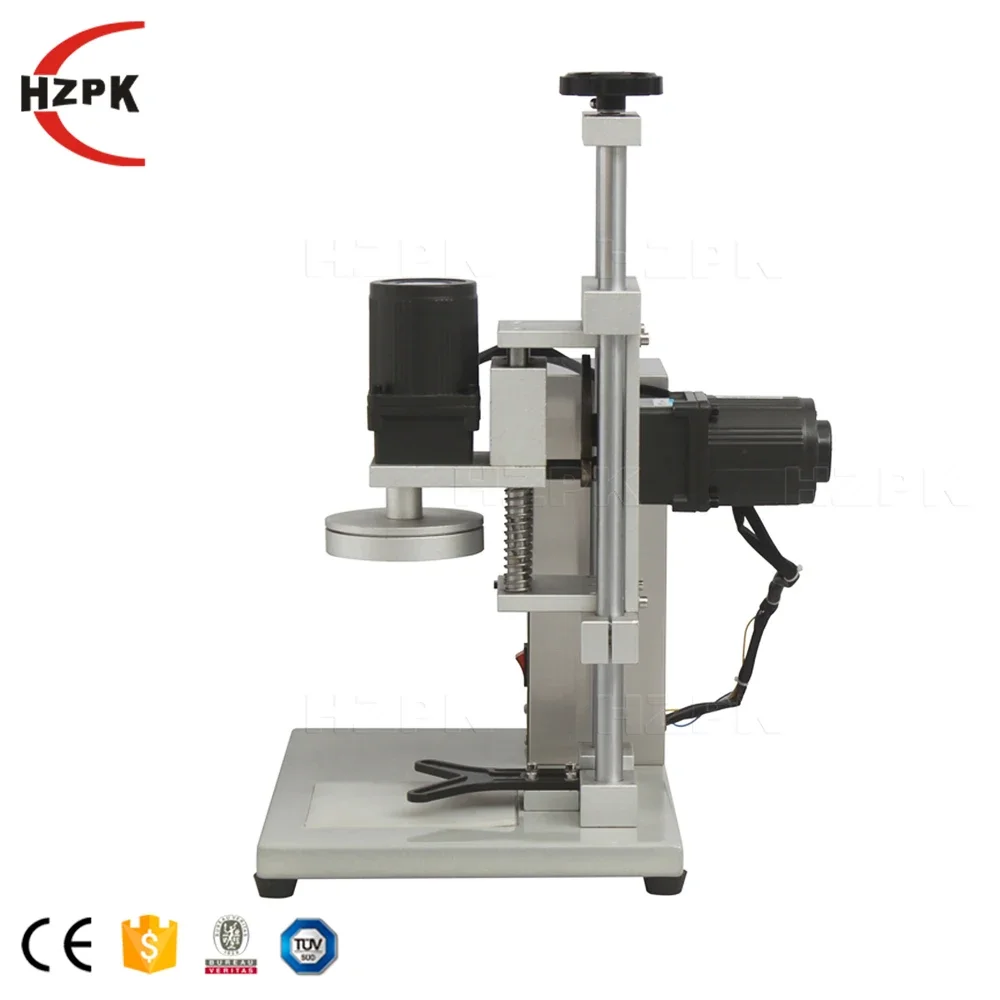 HZPK Semi Automatic Table Top Screw Capping Machine Metal Lid Cover Sealing Machine