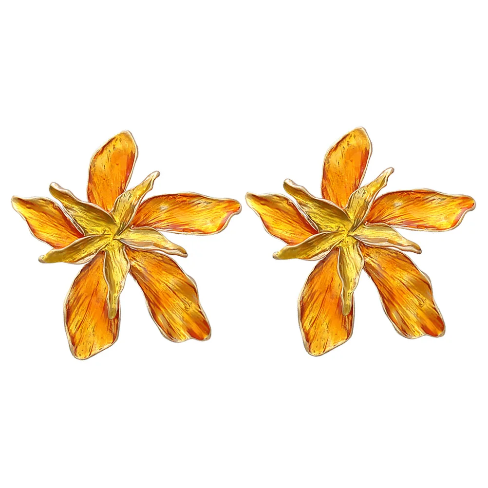 

1Pair Flower Earrings Unique Design Reliable Craftsmanship Durable Materials Fashionable Daily Accessories Women Trendy Jewelry