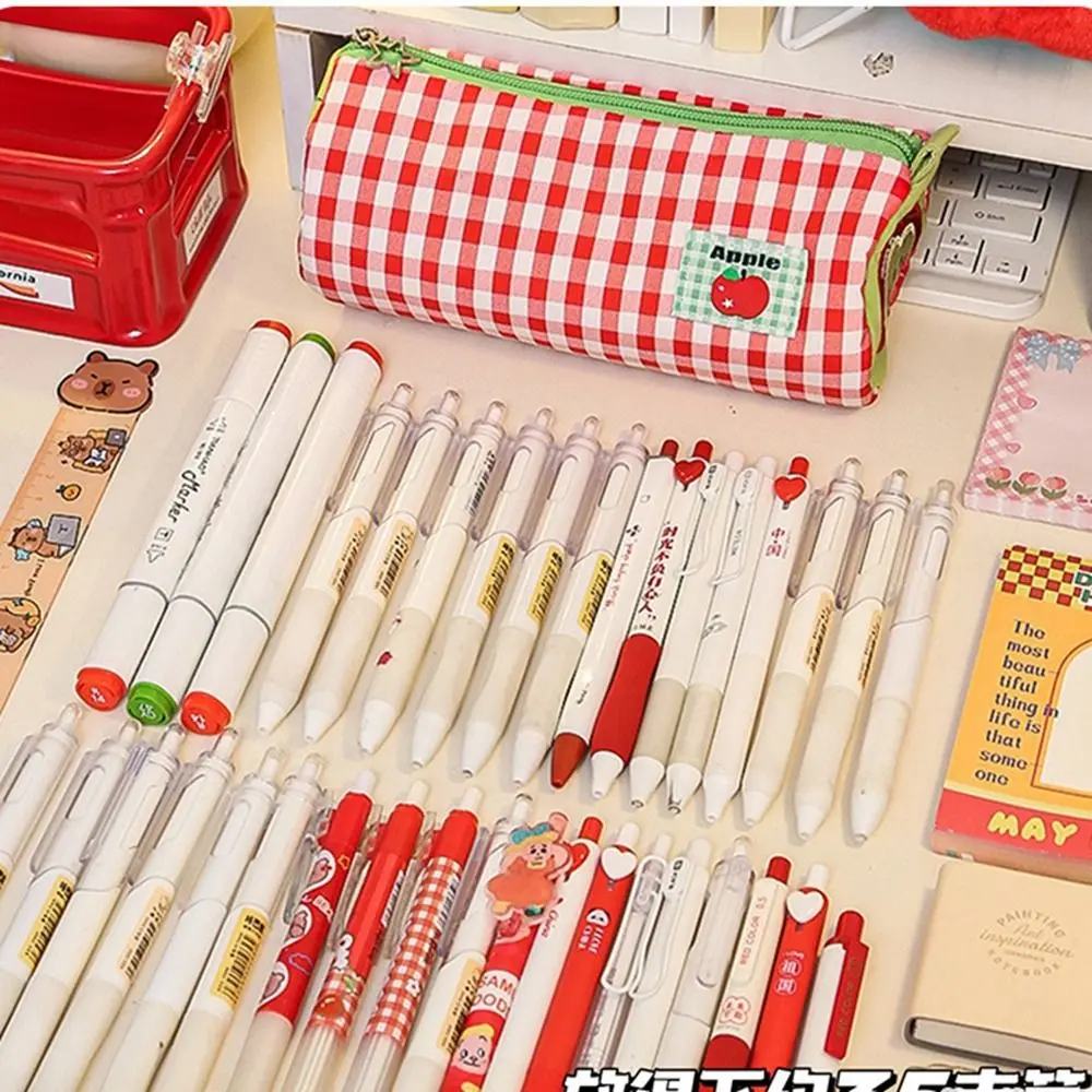 

Desk Storage Bag Pencil Case Pouch Pillow Shape Cake Roll Stationery Storage Bag Stationery Box Large Capacity