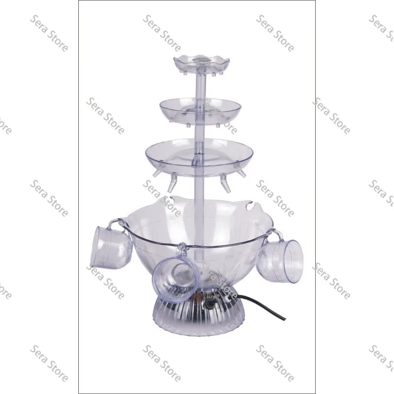 5 Glasses of Red Wine Fountain Party Wine Tasting Wine Tower Fountain AS Material 2.8L Capacity