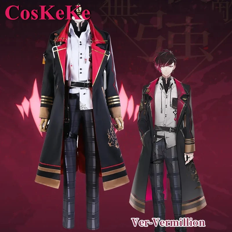 

CosKeKe Ver Vermillion Cosplay Anime Vtuber Nijisanji XSOLEIL Costume Fashion Handsome Uniform Halloween Role Play Clothing New