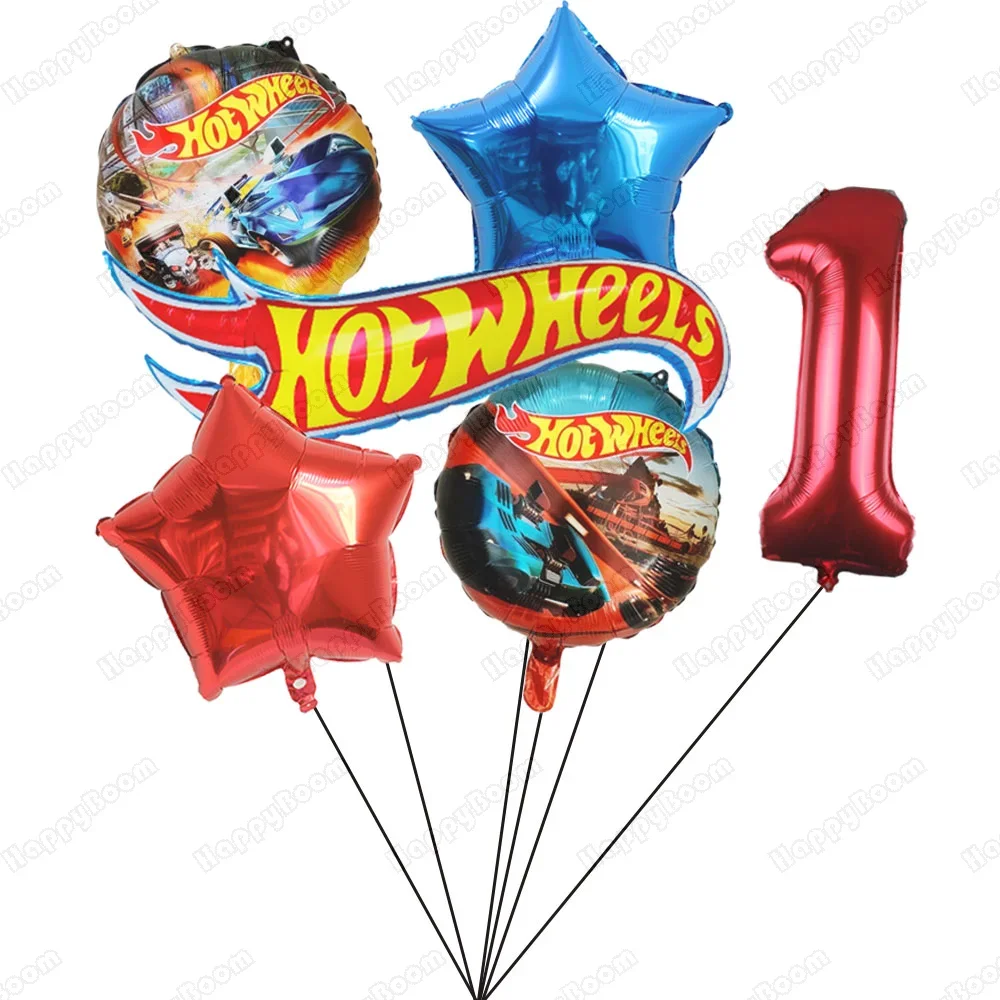 1Set Hot Wheels Birthday Party Balloon Birthday Decoration 32inch Red Number Balloons Set Flamme Cars Globos For Boys Girls Gift - view 2
