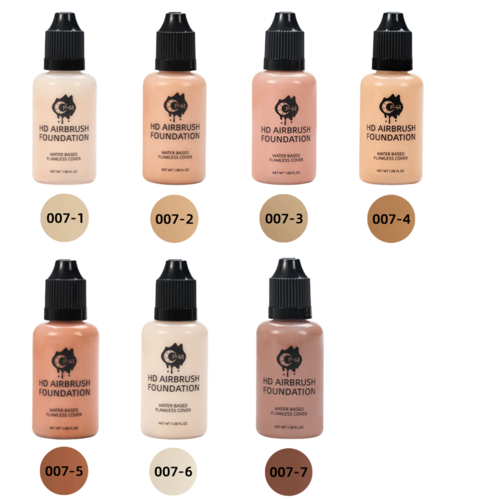 OPHIR-base de aerógrafo profesional, 30ml/botella, 7 colores para elegir, base de maquillaje en aerosol para Kit de aerógrafo TA007