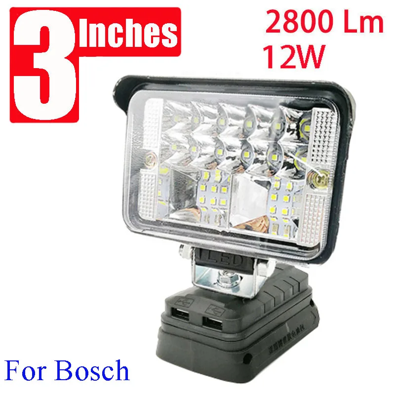 3 Inch Car LED Work Lights Torch Camping Lamp For Makita For DeWalt For Bosch For Milwauke Lomvum Zhipu Jingmi Li-ion Battery