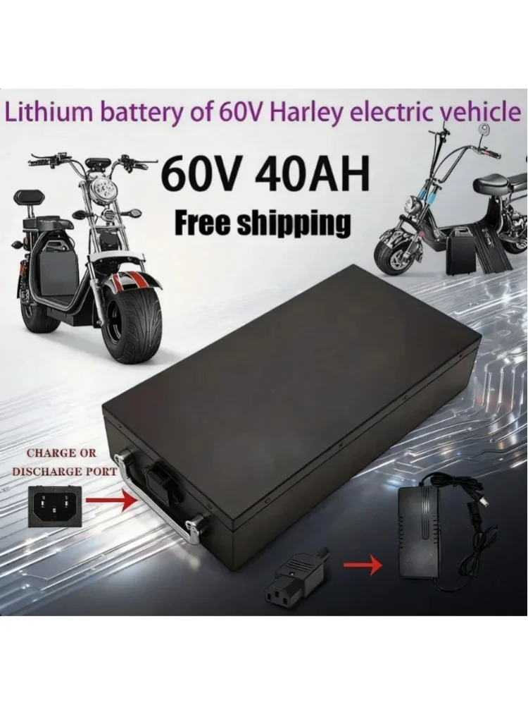 60V 20Ah 30Ah 40Ah Lithium-Akku-Pack als Ersatz für Harley Elektrofahrrad-Roller mit Motor unter 3000W, hohe Kapazität