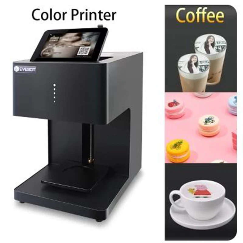 Evebot Printer seni kopi, mesin Latte 3D otomatis, Printer kelas makanan untuk kue, biskuit, Cappucinos