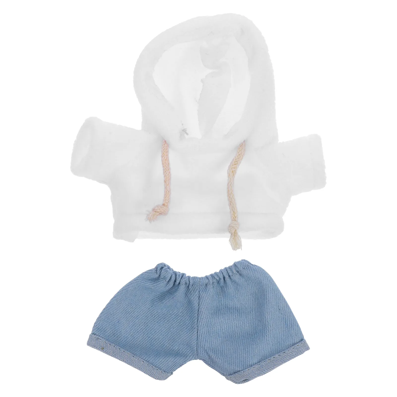 

Комплект из 2 предметов: мини-костюм для плюшевого мишки (20 см) – худи и брюки. Многоразовый, износостойкий, модный комплект одежды.