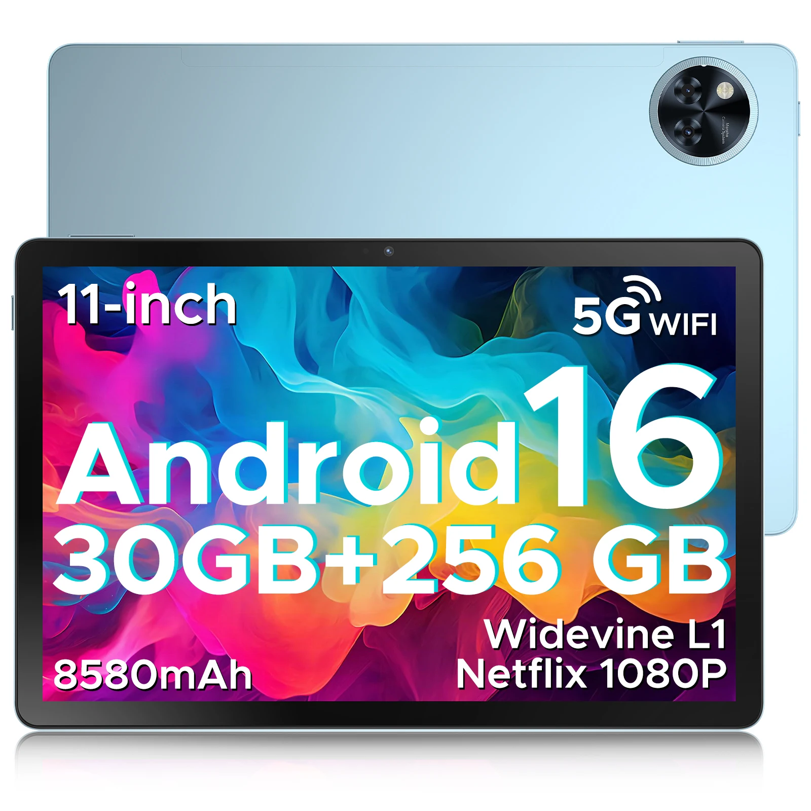 Globale versie DOOGEE U11 Pro Android 16 tablet 30GB(6+24) 256GB 11" HD 90Hz display 8580mAh batterij Unisoc T7200 Widevine L1