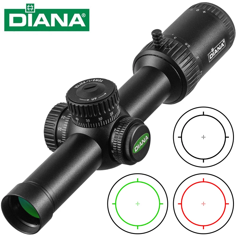 

Оптический прицел DIANA HD 1.2-6X24 FFP с первой фокальной плоскостью, тактический, для охоты, с фиксацией и функцией сброса