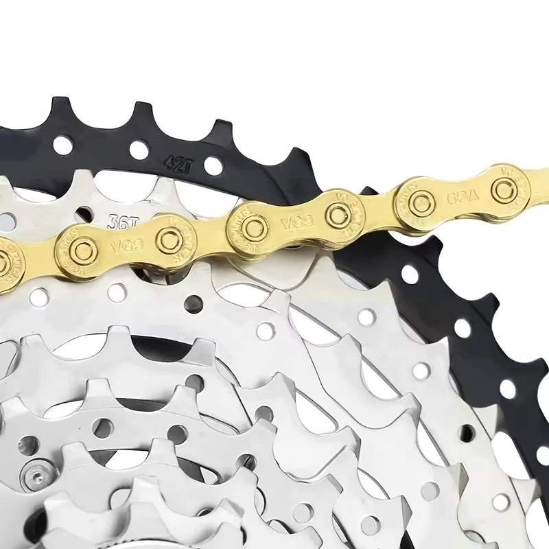 1 Stück VG SPORTS 9/10-Gang MTB Fahrradkassette mit Fahrradkette, passend für HG-Naben 9v 10v 11-40T 11-42T Mountainbike-Teile – Detail 7