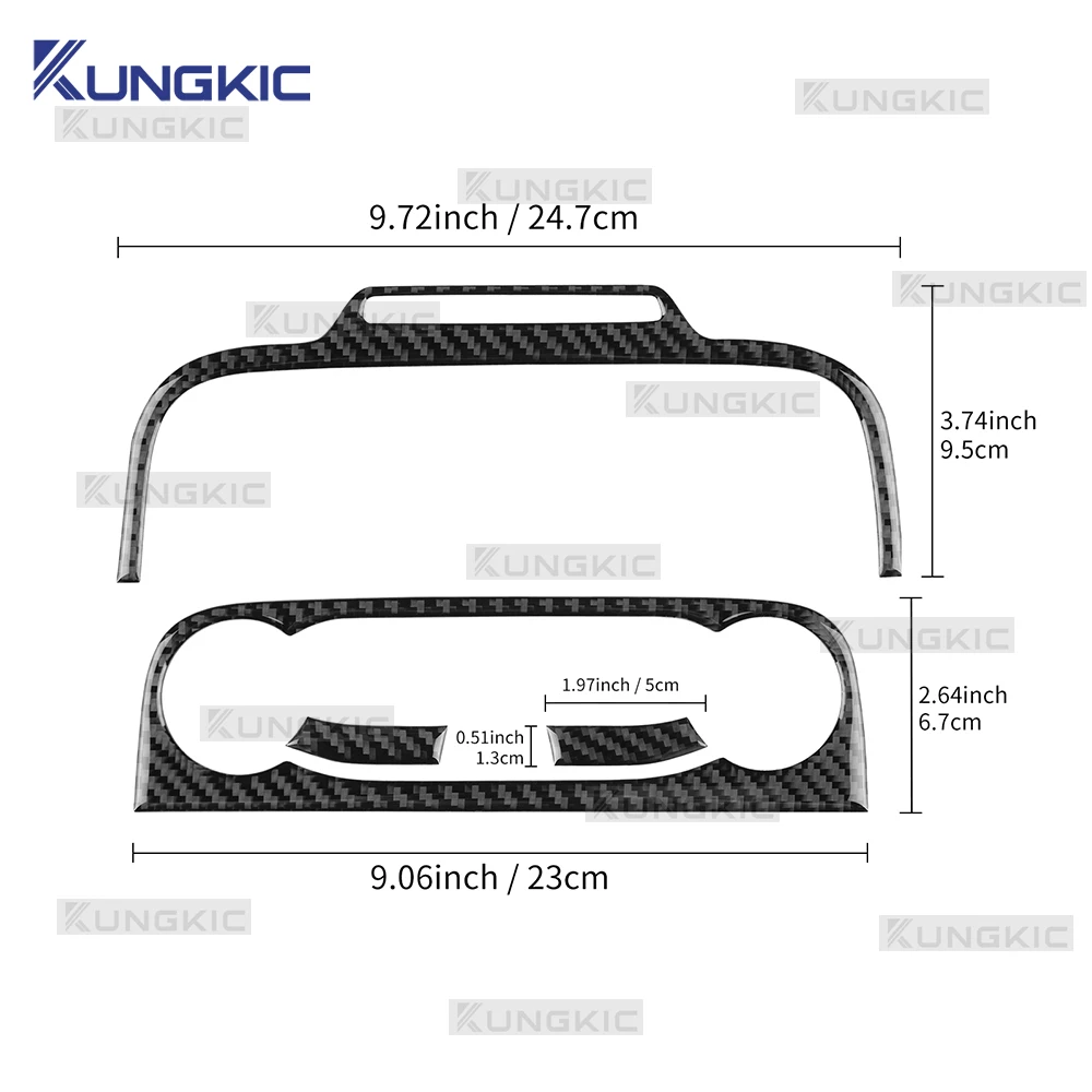 Real Soft Carbon Fiber For Ford Focus MK4 ST-LINE 2019 2020 2021 2022 2023 2024 2025 LHD Car Central Control AC Frame Sticker