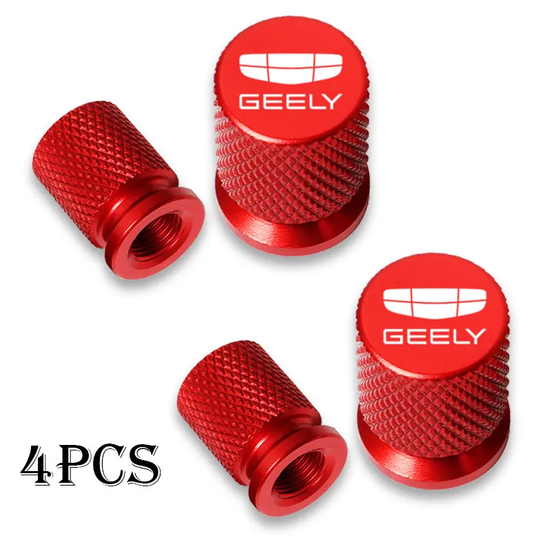 For Geely Atlas Coolray Emgrand EC7 EC8 X7 EX7 CK2 Car Wheel Tire Valve Caps Tyre Stem Covers Airdust Waterproof Car Accessories