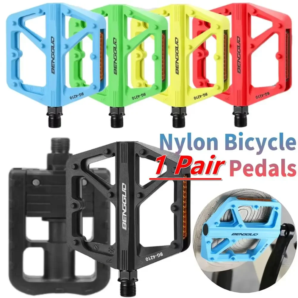 1 Paar Fahrradpedale mit Reflektor, ultraleichte Fahrradplattform, Nylonpedale, rutschfeste Fahrrad-Sicherheitspedale, Fahrradzubehör