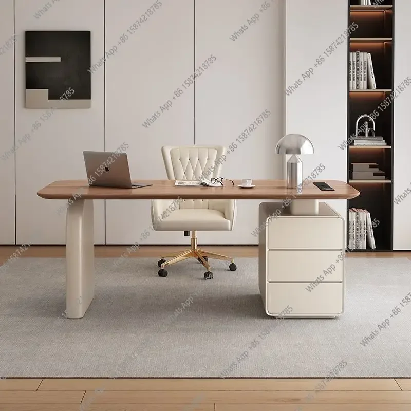 N49 Solid Wood Small Apartment Modern High-end Home Study Computer Desk Designer Model
