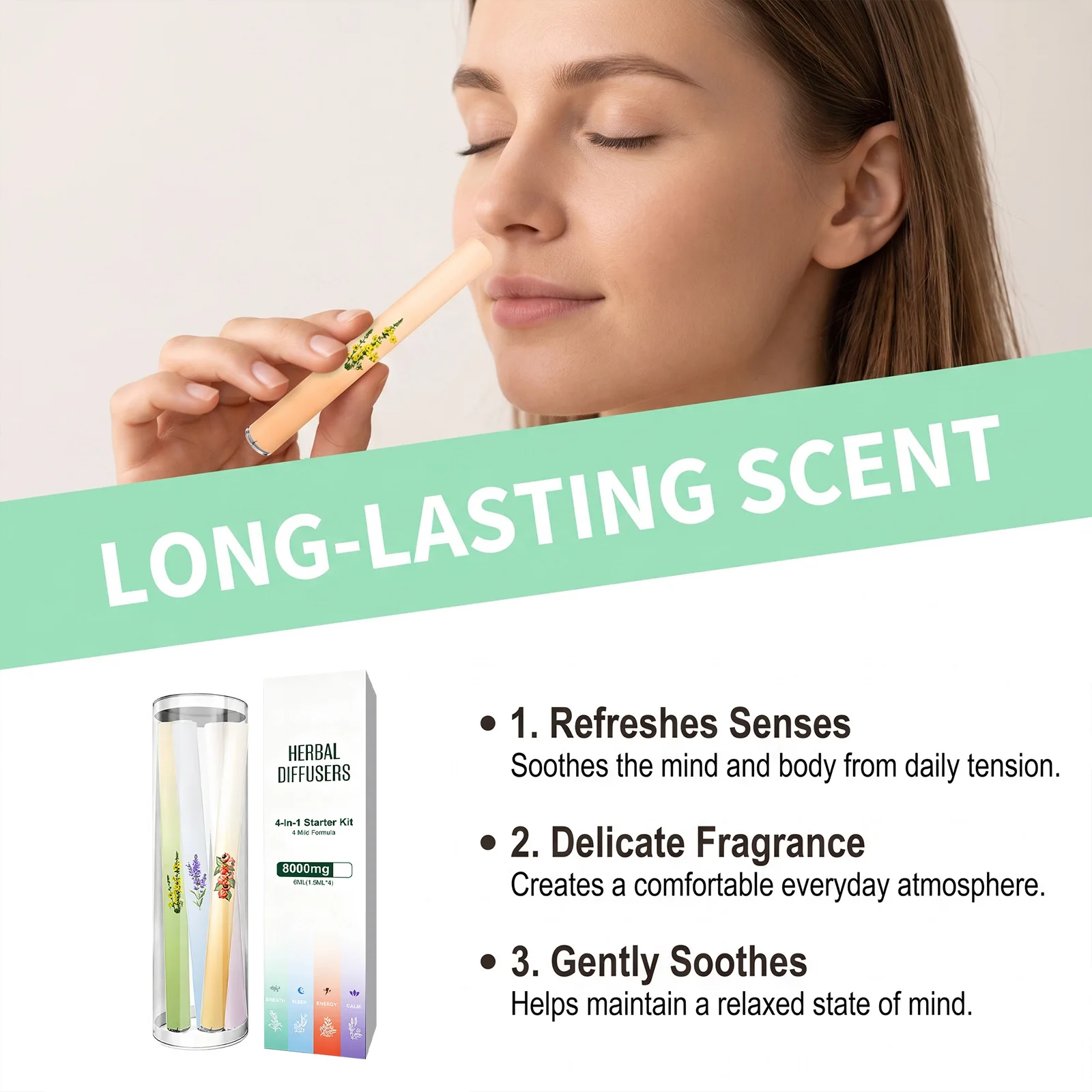 Aroma Inhaler Natural Plant-Based Travel Kit for Wellness Seekers Portable Herbal Scent Stick Long Lasting Fragrance Set
