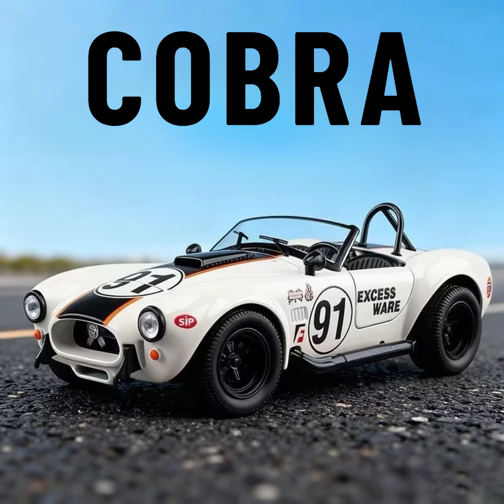 Modellino Auto Sportiva Cobra NA1 1:22 in Metallo Pressofuso con Porte Apribili e Ammortizzatori, Giocattolo Educativo per Bambini