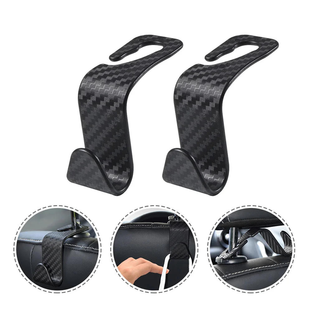 2 Pcs Hook up Car Seat Hangers Headrest Plastic Hooks Auto Interior Accessories Abs Universal Back Storage Organizers