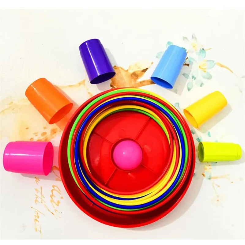 Jeu de cercle de lancer pour bébé, jouet à empiler en boucle, Interaction Parent-enfant en intérieur et en extérieur, jouet d'éducation précoce pour bébé, capacité de réflexion