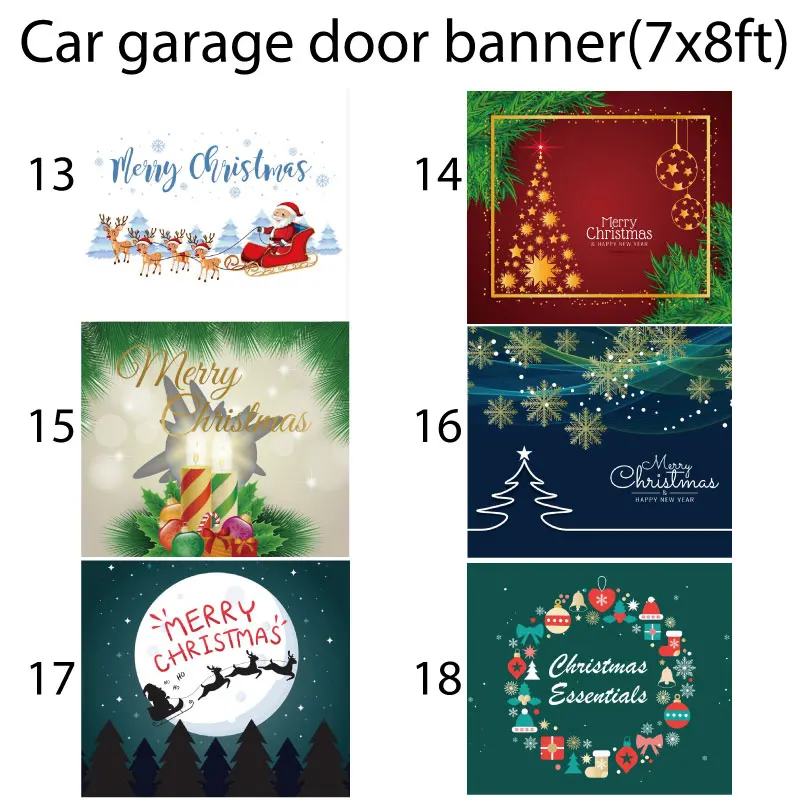 DD 7x8ft No.15-28 Garage Door Christmas Banner 7 X 8 Garage Banner Custom Vinyl Decoration Happy Halloween Christmas Car Banners