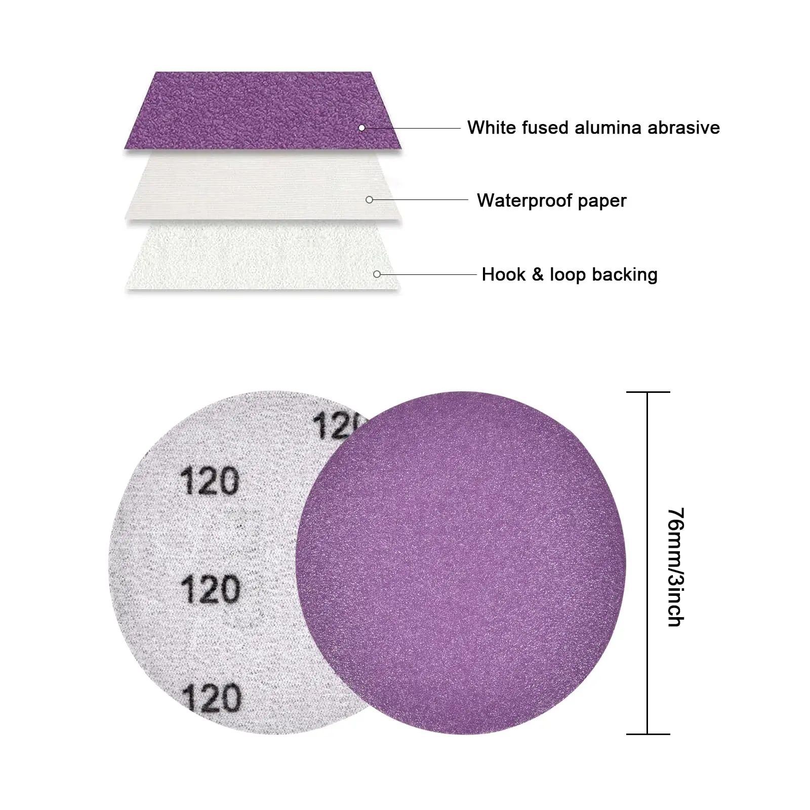 78 قطعة 3 بوصة أقراص الصنفرة هوك وحلقة دعم الوسادة الحفر الرملي مرفق ساندر للحفر 80-800 فريك للسيارة المعدنية الخشبية