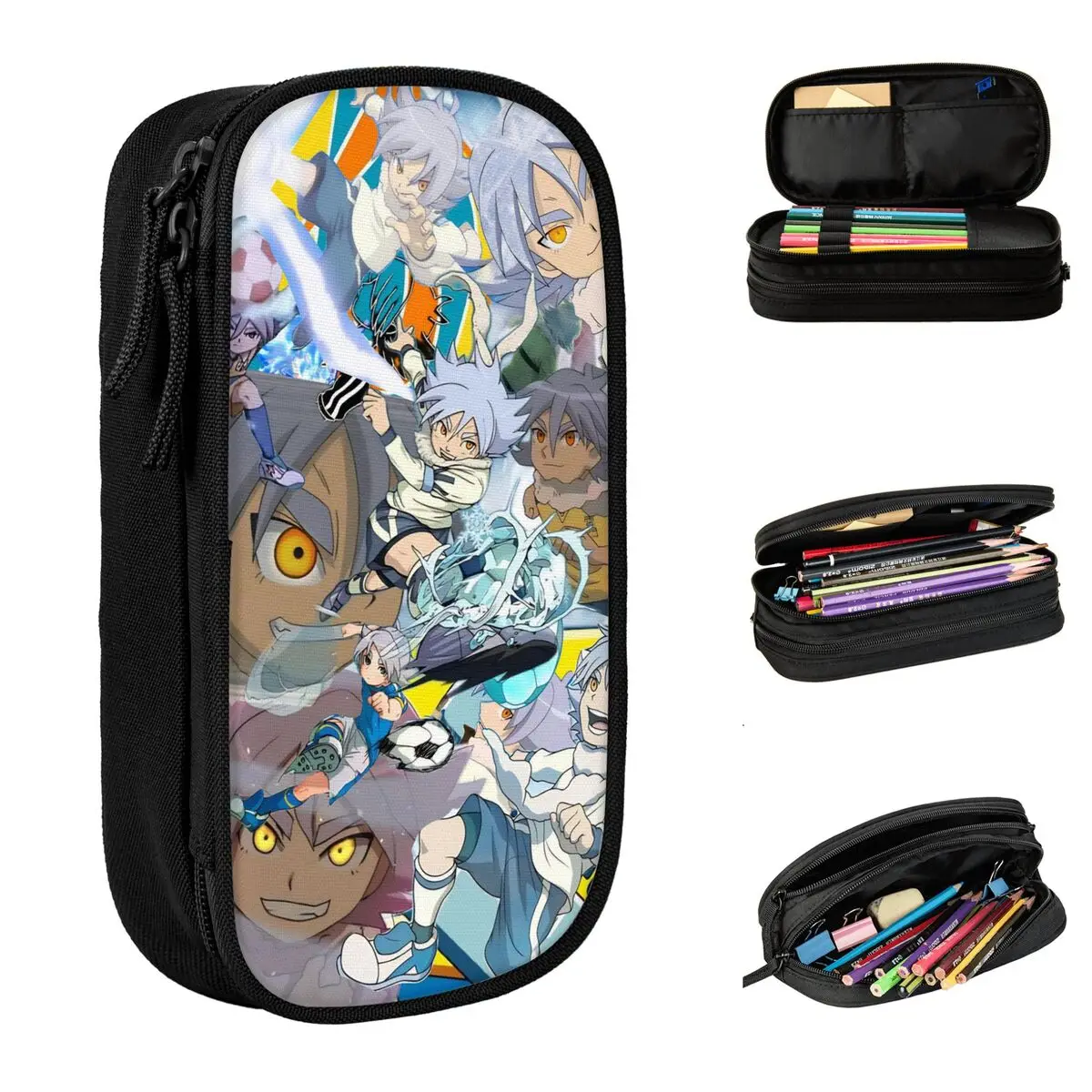 

Shawn Frost Pencil Case Inazumas Elevens Soccer Anime Pencilcases Pen for Girls Boys Big Capacity Bag Office Zipper Stationery