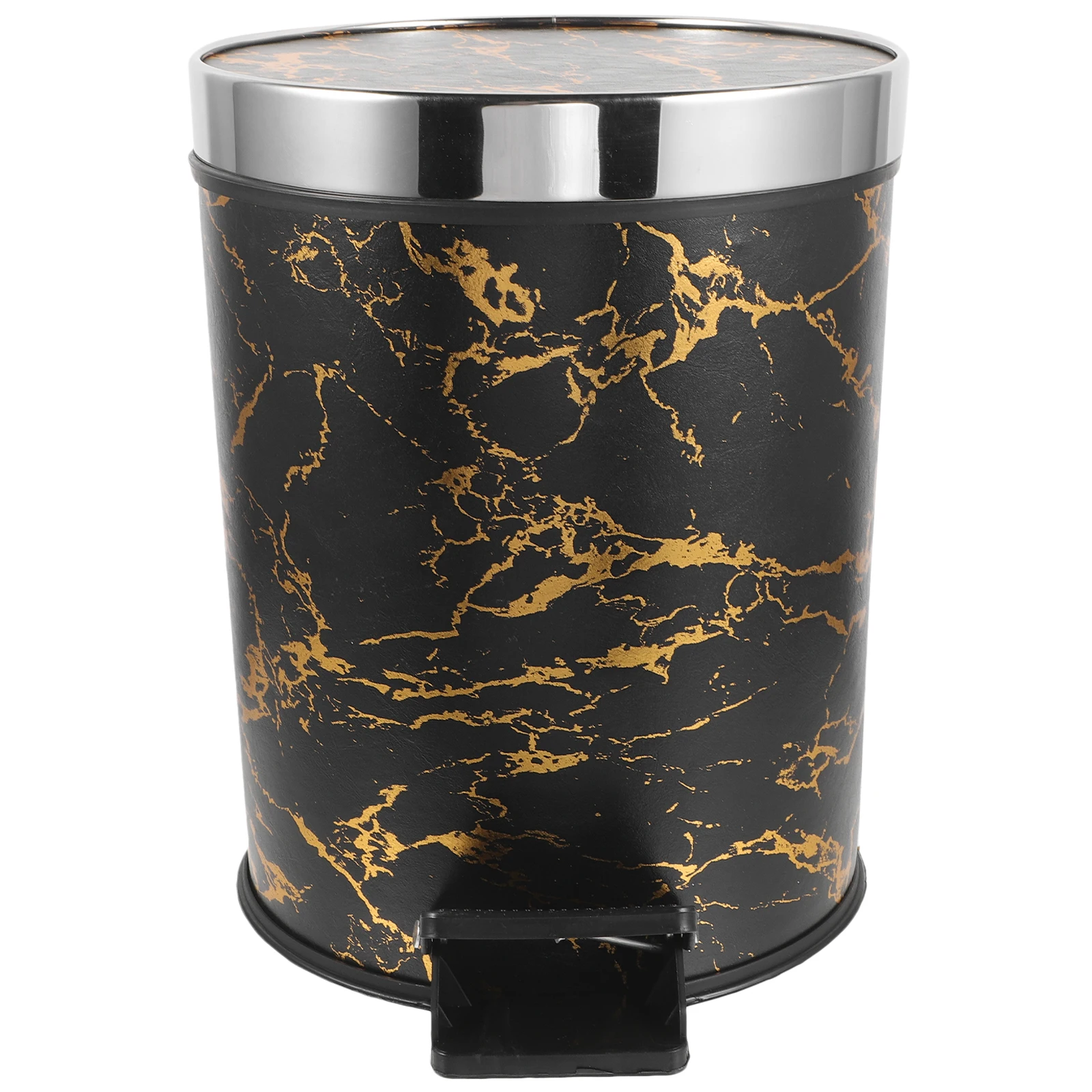 

Pedal Trash Can 8L Plastic Waste Container for Kitchen Bathroom Home Office Resistance Garbage Sorting Storage