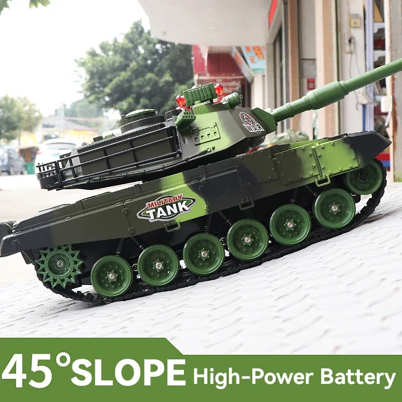 54Cm RC Tank 2.4G Remote Control War Tank Large Military Models Light Sound Radio Controlled Toys for Boys Children Xmas Gifts