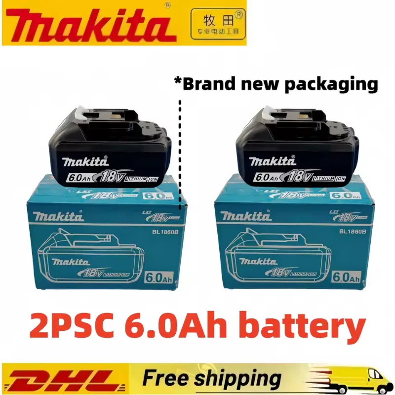 

100% original Makita 18V battery 6.0Ah 5.0Ah rechargeable battery BL1840 BL1830B BL1830B power tool battery, Makita 18V charger