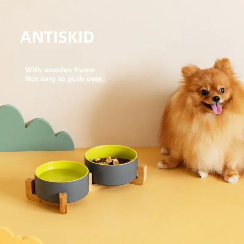 

Fashion Ceramic Bowl Dog Feeding Pet Feeder Goods for Cats Puppy Food Water Container Storage Waterer Accessories Cat Supplies