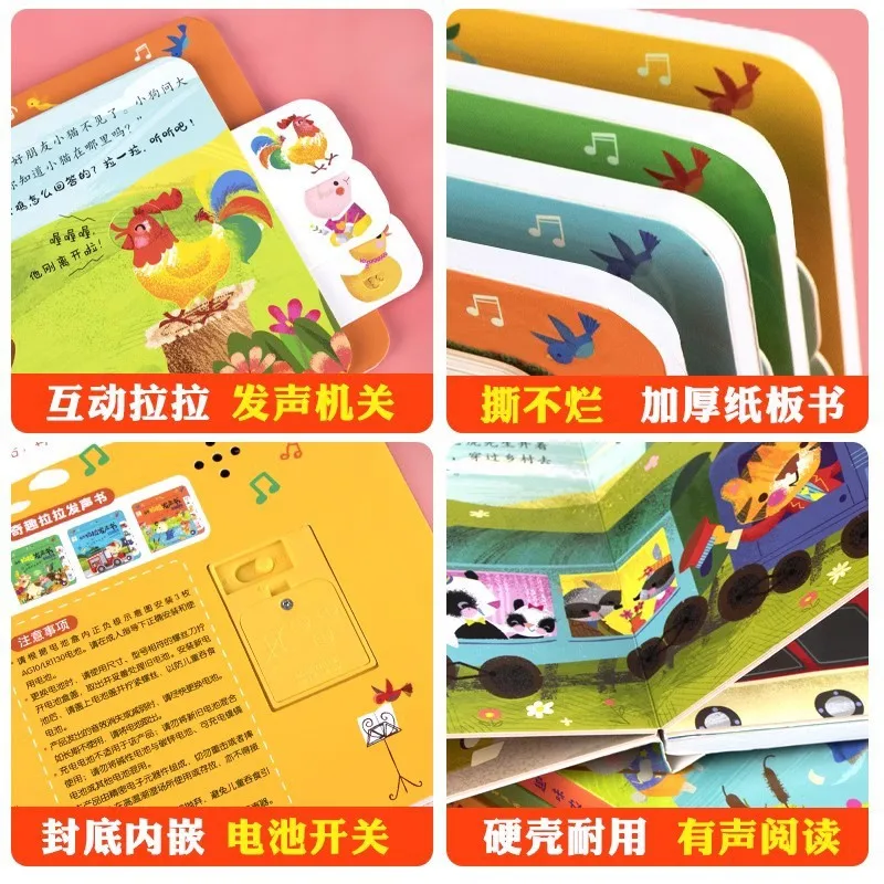 Interactive Pull-Tab Sound Book for Babies: Tear-Resistant Early Learning Audio Book | Educational Enlightenment Toy view 2
