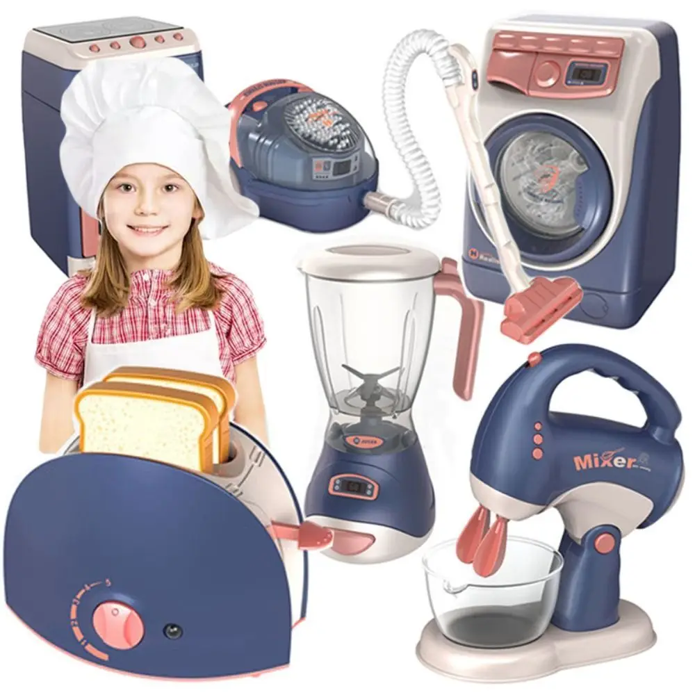 Simulação Elétrica Limpeza Play Sets para Crianças, Brinquedos para meninas, Máquina de lavar roupa, Eletrodomésticos de cozinha, Brinquedos infantis