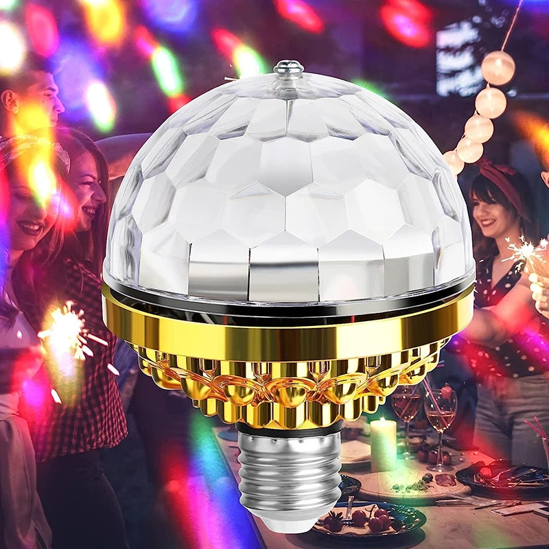 E27 Mini Rotating Magic Ball Light Rgb Projection Lamp Party Dj Disco Ball Light For Home Party Ktv Bar Stage Wedding Lighting