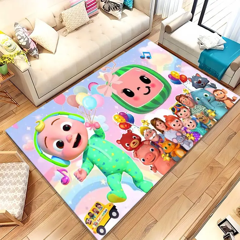 Cute C-CoComelon Cartoon Soft Non-Slip Large Area Rug for Living Room,Bedroom Playroom Carpet Mat for Sofa,Home Decor Gift