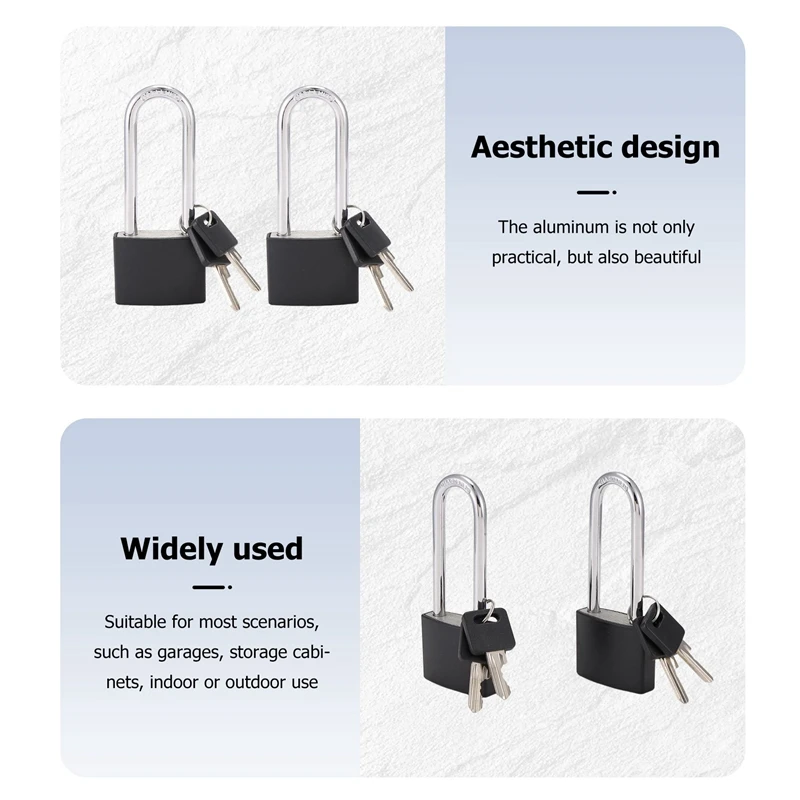 Locker Set Key Padlock, Shackle Outdoor Waterproof Lock Service With Key For Sheds, Gates, Fences, Hasp Storage,2Pcs