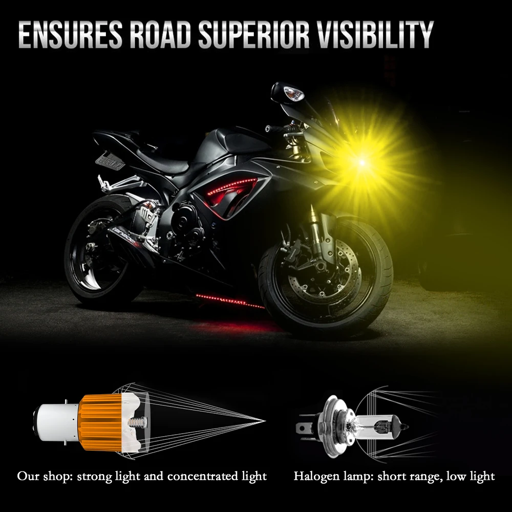 H4 LED MOTORCYCLE HEADLIGHT BA20D Motorcycle signal light bulbs h4 Flashing led motorcycle light bulb Strobe Car headlamp 24v