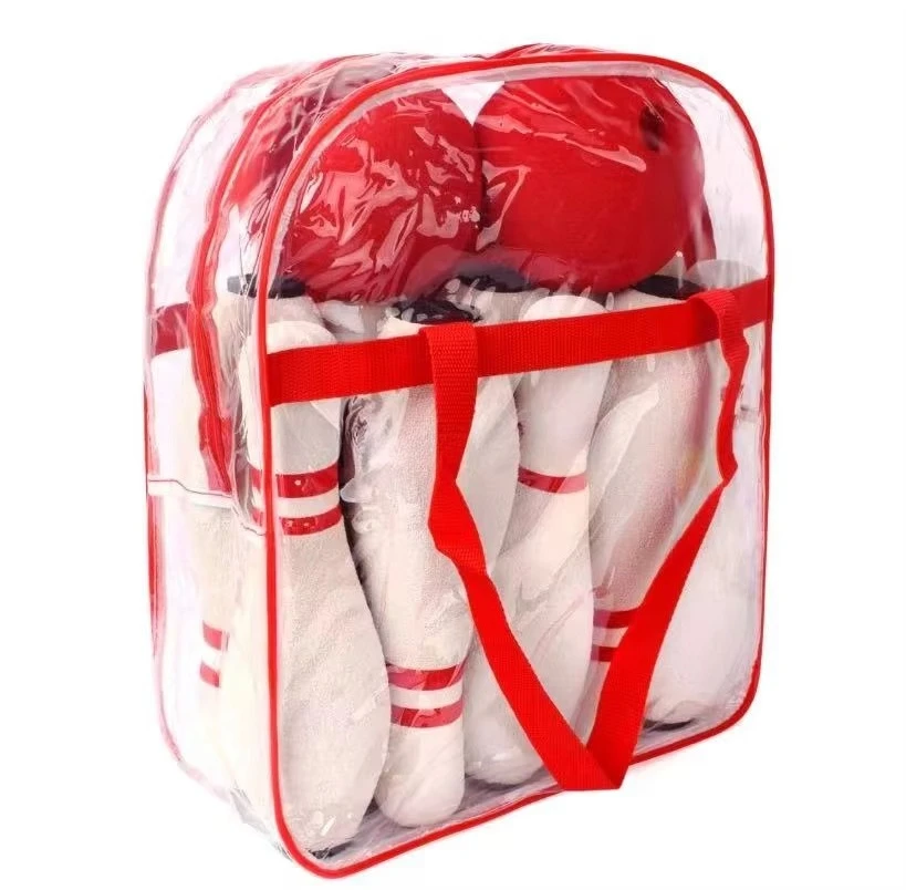 Venta al por mayor, juego de bolos blanco de espuma suave ecológico para niños, juego de interior y exterior, juego de bolos de césped, pelota de entrenamiento de bolos