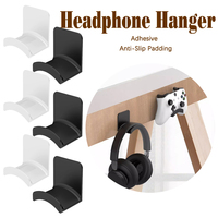 Universal Headphone Stand Adhensive Plastic Wall Mount Hanger Under Desk Headset Rack Holder Support Gaming Earphone Bracket