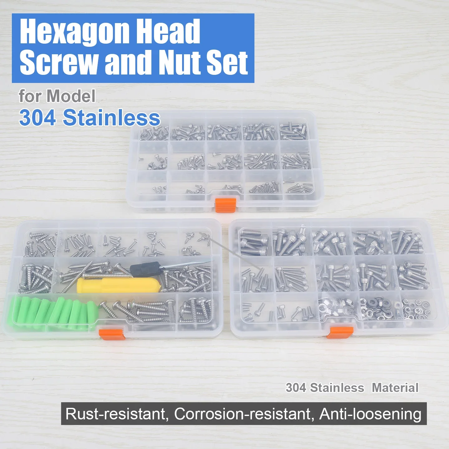 Model  Airplane  Cars  Boat  Specialized 304 Stainless Steel Hexagon Socket Self-Tapping Screws and Nuts Set